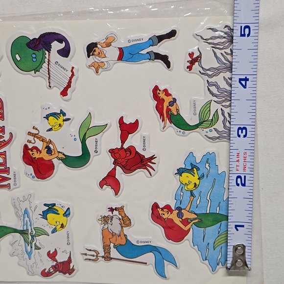 New In Plastic Disney's Little Mermaid Puff Stickers 1991 New Old Stock Unused - Picture 10 of 15